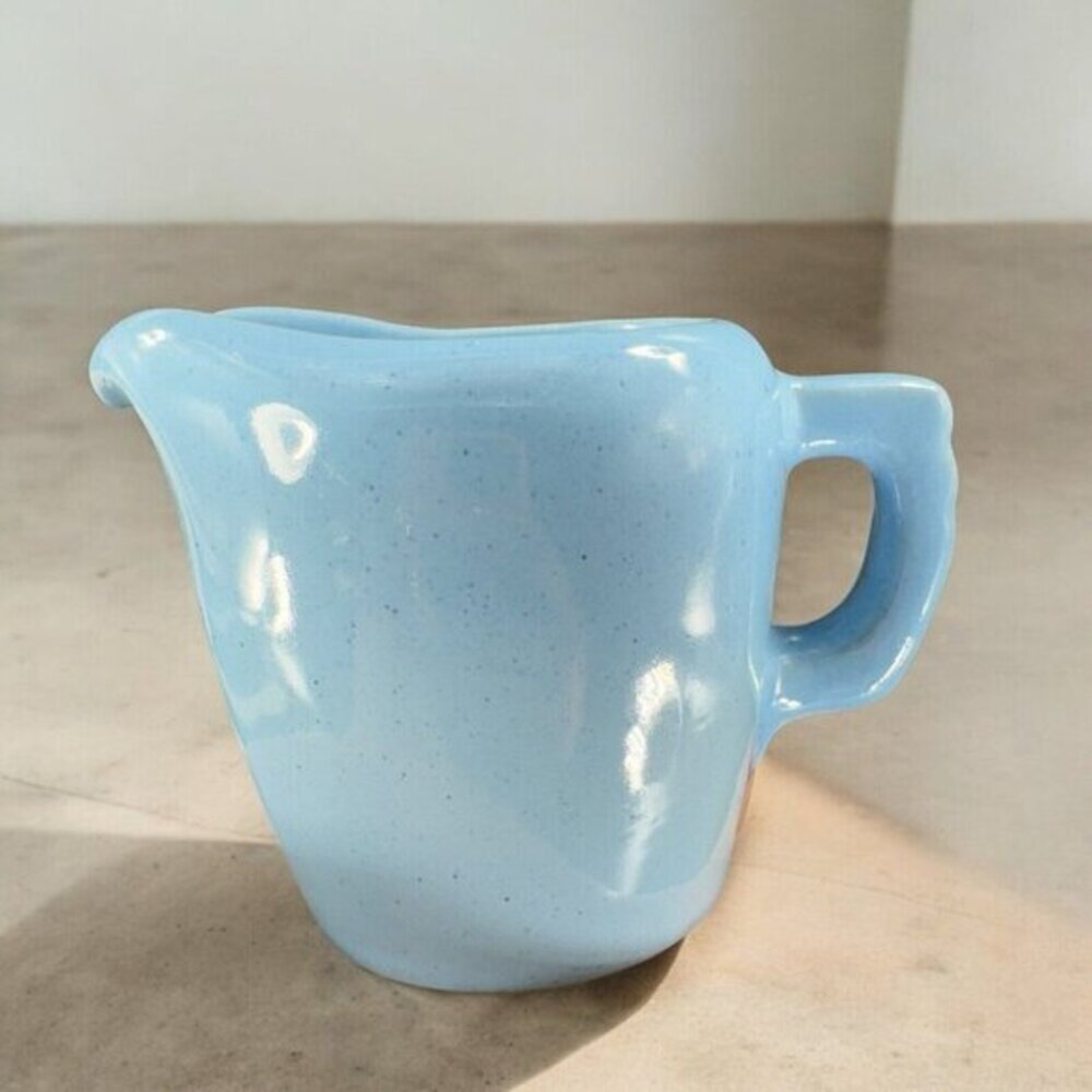 Vintage Frankoma Pottery USA Blur Glazed Small Pitcher Creamer With Small Specks